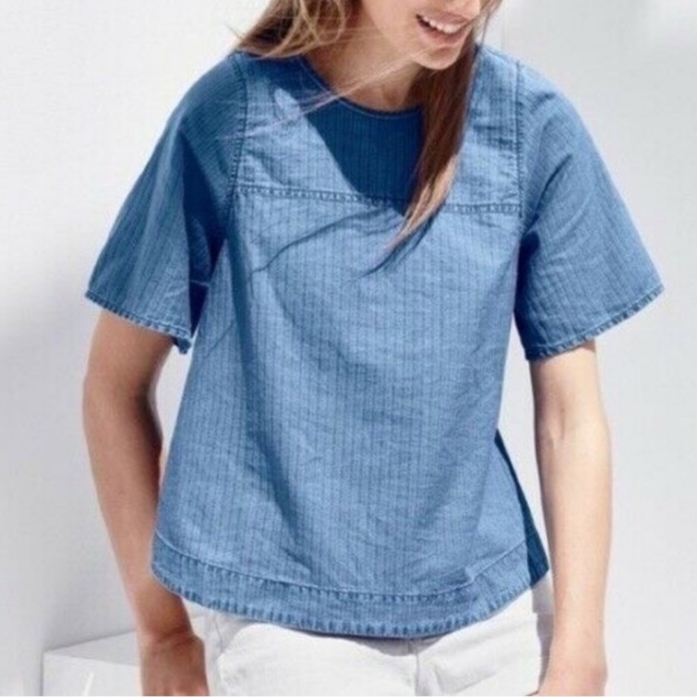 J.CREW Swing Slouchy Blouse‎ Blue Top S - Picture 6 of 9
